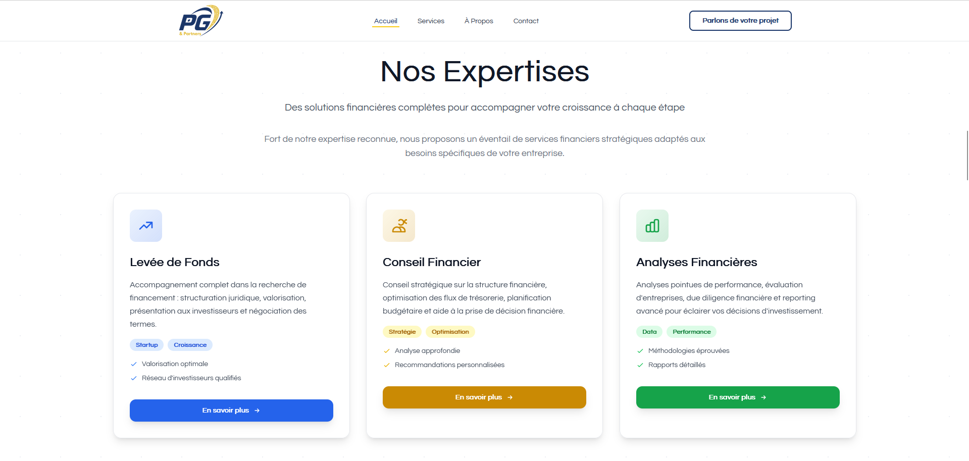 Groupe PG — création de la présence web
